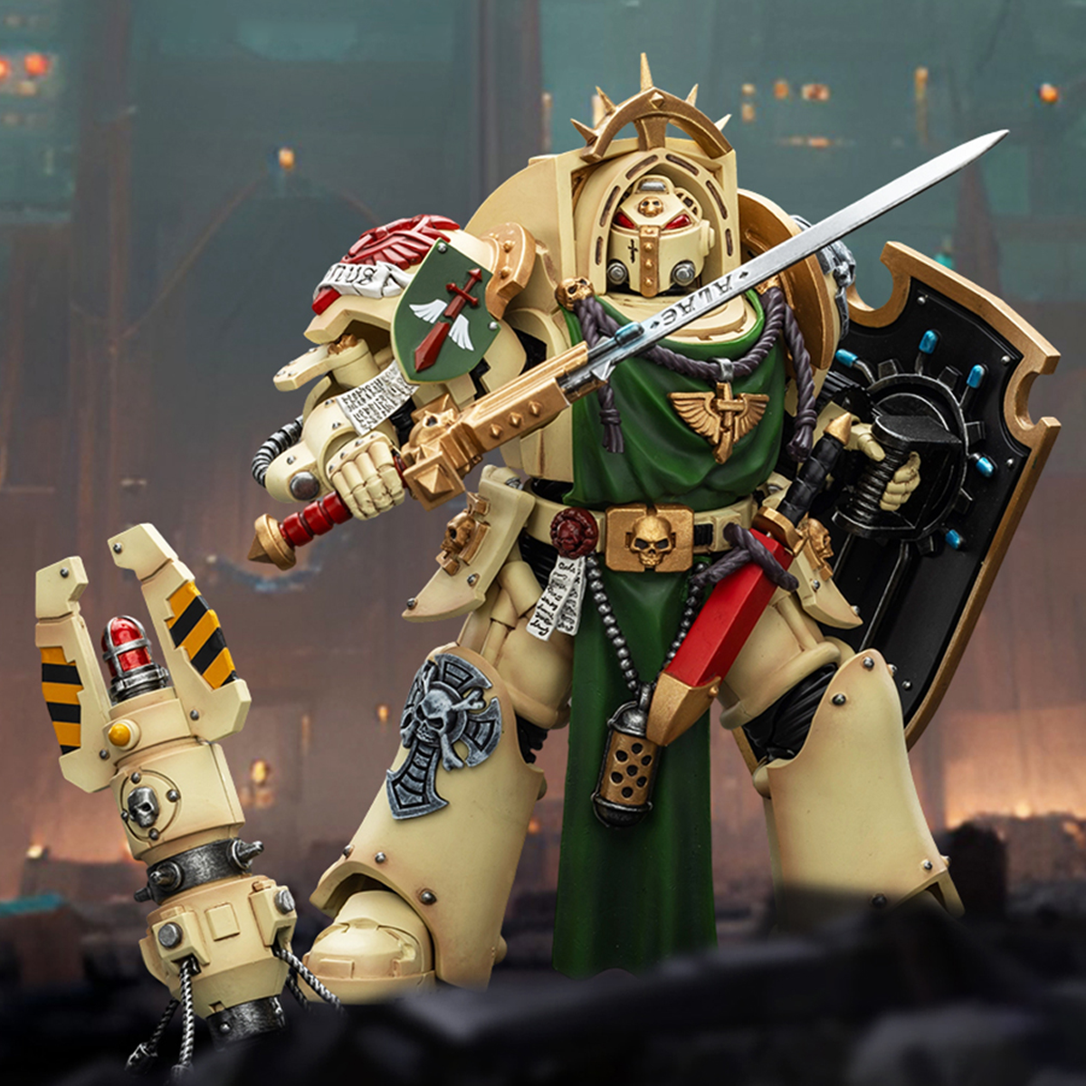 JOYTOY Warhammer 40,000 1/18 Action Figure Dark Angels Deathwing Knight 1 with Power Sword, Storm Shield and Teleport Homer Collection Models Birthday Gifts 15Age+ Pre-Order