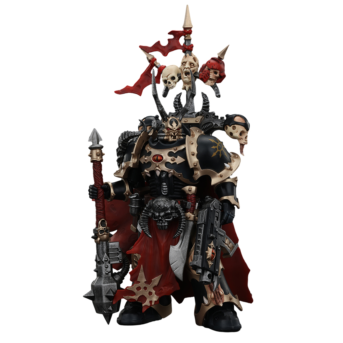 JOYTOY-Warhammer 40,000-1:18-Action Figure-Chaos Space Marines Black Legion Chosen Champion with Bolter and Power Maul-Collection Model Birthday Gifts