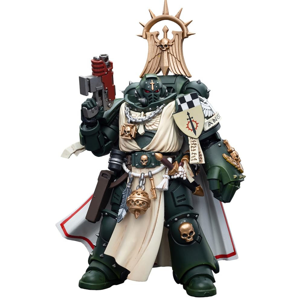JOYTOY Warhammer 40K 1/18 Action Figure Dark Angels Master with Power Fist Collection Model 4.1-Inch