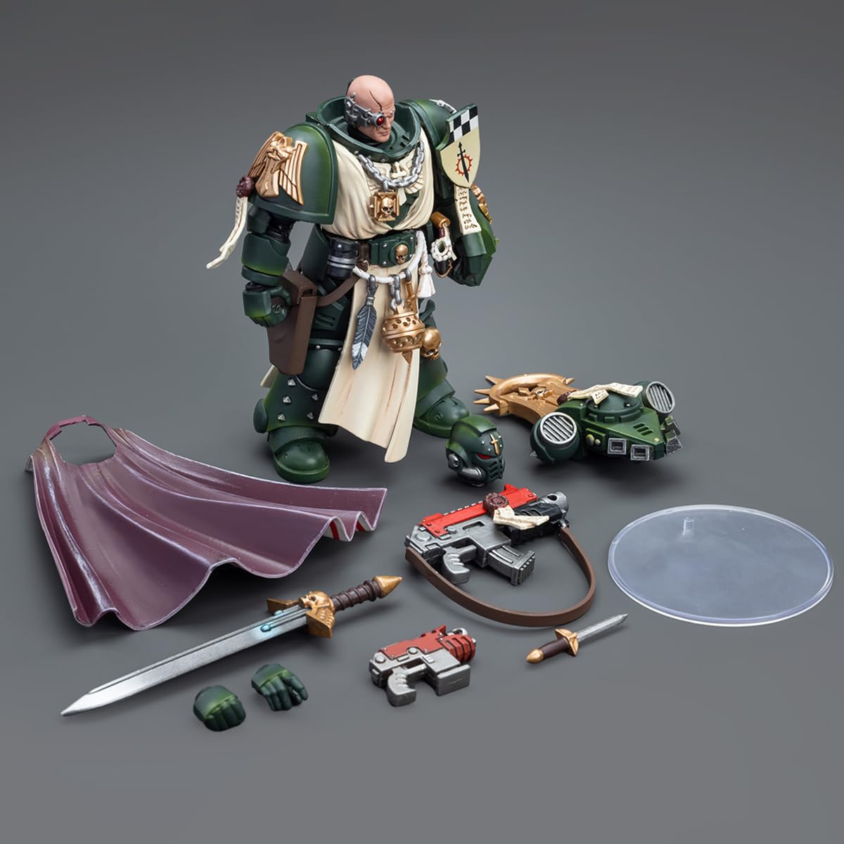 JOYTOY Warhammer 40K 1/18 Action Figure Dark Angels Master with Power Fist Collection Model 4.1-Inch