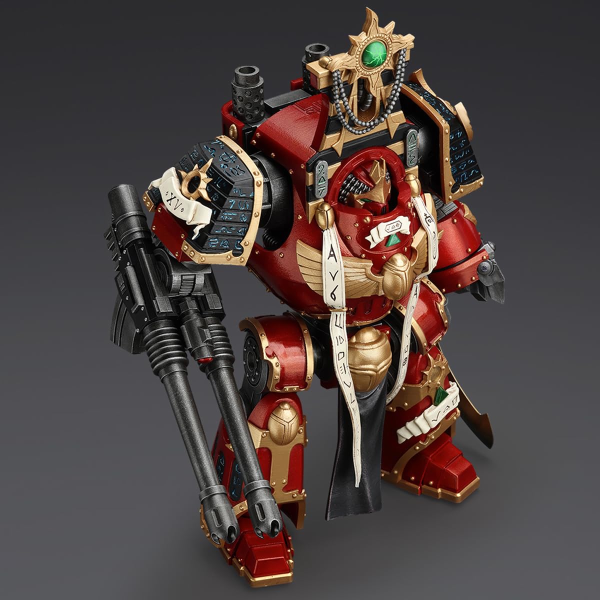JOYTOY 1/18 Action Figure Warhammer 30K The Horus Heresy Thousand Sons Contemptor-Osiron Dreadnought with Gravis Force Blade and Gravis Autocannon Collection Model Birthday Gifts 11.81 inch