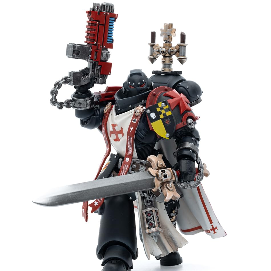 JOYTOY 1/18 Warhammer 40,000 Action Figure Black Templars Sword Brethren Brother Lombast Collection Models Birthday Gifts (4.7Inch)