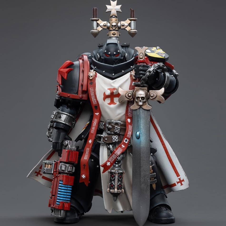 JOYTOY 1/18 Warhammer 40,000 Action Figure Black Templars Sword Brethren Brother Lombast Collection Models Birthday Gifts (4.7Inch)