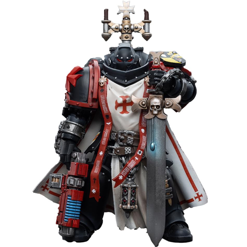 JOYTOY 1/18 Warhammer 40,000 Action Figure Black Templars Sword Brethren Brother Lombast Collection Models Birthday Gifts (4.7Inch)