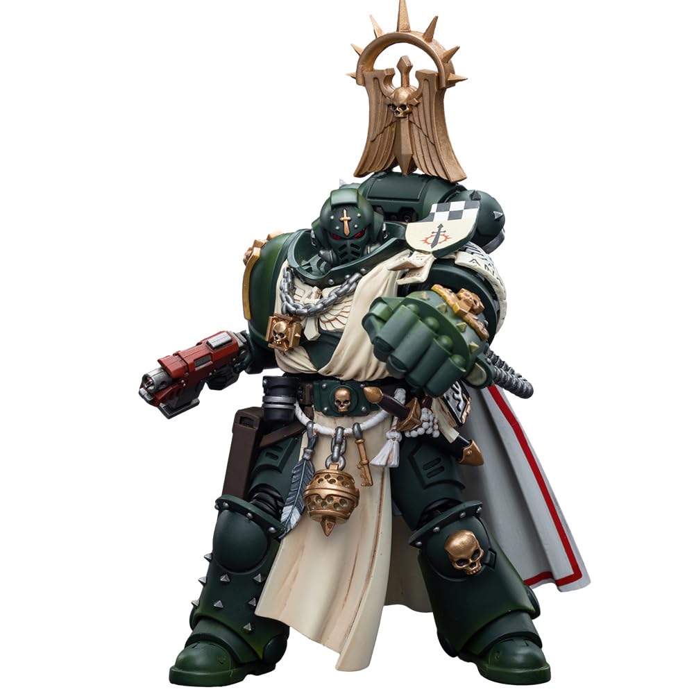 JOYTOY Warhammer 40K 1/18 Action Figure Dark Angels Master with Power Fist Collection Model 4.1-Inch