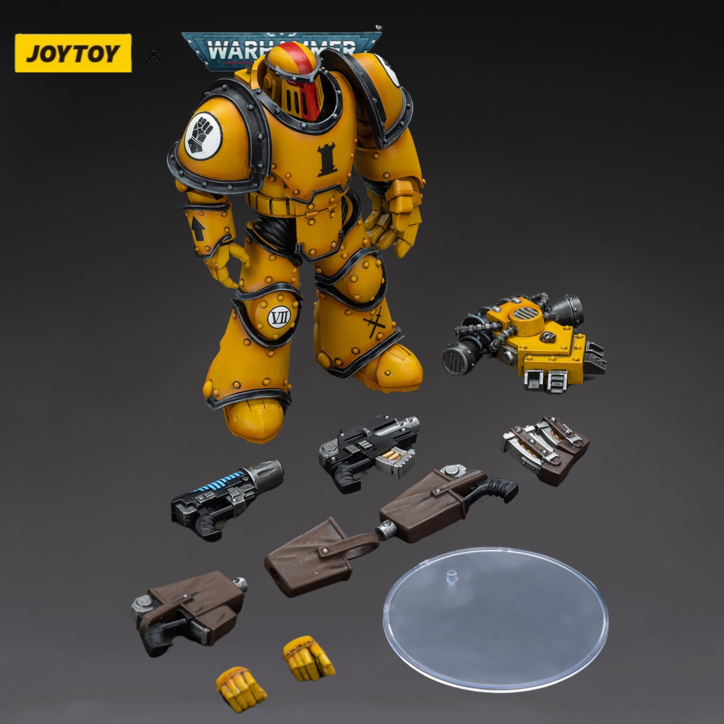 JOYTOY Warhammer 40,000 1/18 Action Figure Imperial Fists Legion MkIII Tactical Squad Sergeant with Power Fist Collection Model Christmas Birthday Gifts