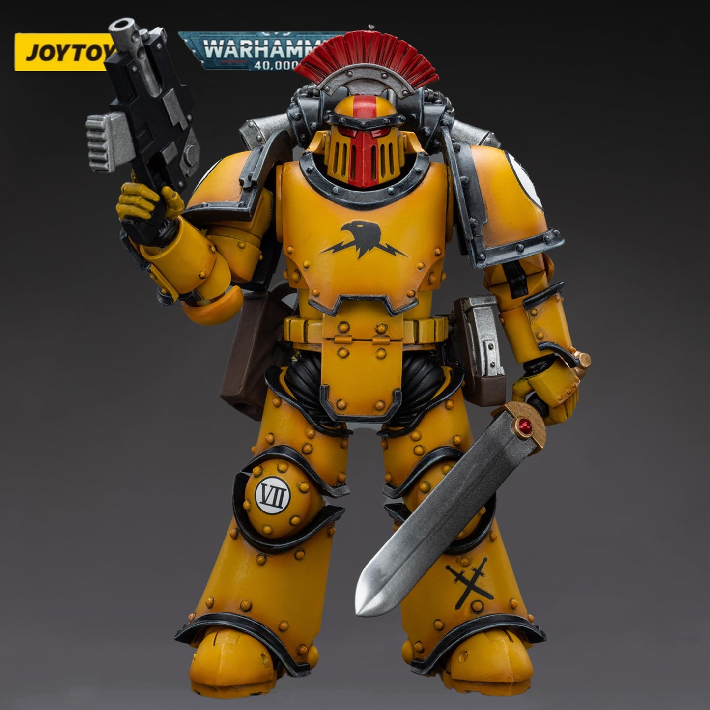 JOYTOY Warhammer 40,000 1/18 Action Figure Imperial Fists Legion MkIII Tactical Squad Sergeant with Power Sword Collection Model Christmas Birthday Gifts