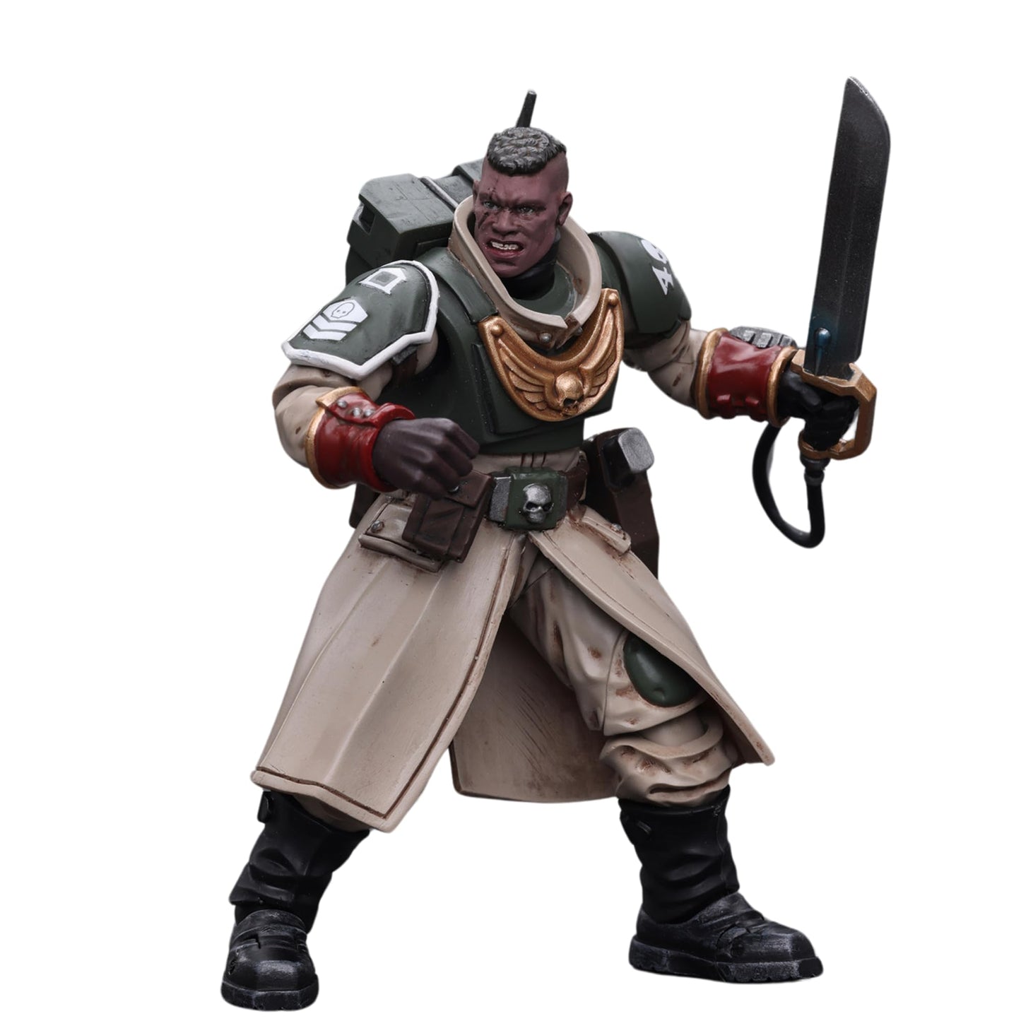 JOYTOY 1/18 Warhammer 40,000 Action Figure Astra Militarum Cadian Command Squad Commander with Power Sword Anime Collection Model Gift