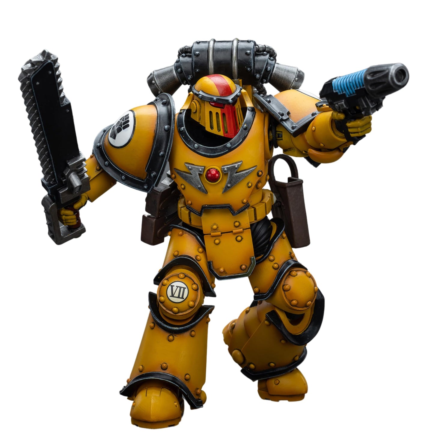 JOYTOY Warhammer 40,000 1/18 Action Figure Imperial Fists Legion MkIII Despoiler Squad Sergeant with Plasma Pistol Collection Model Christmas Birthday Gifts
