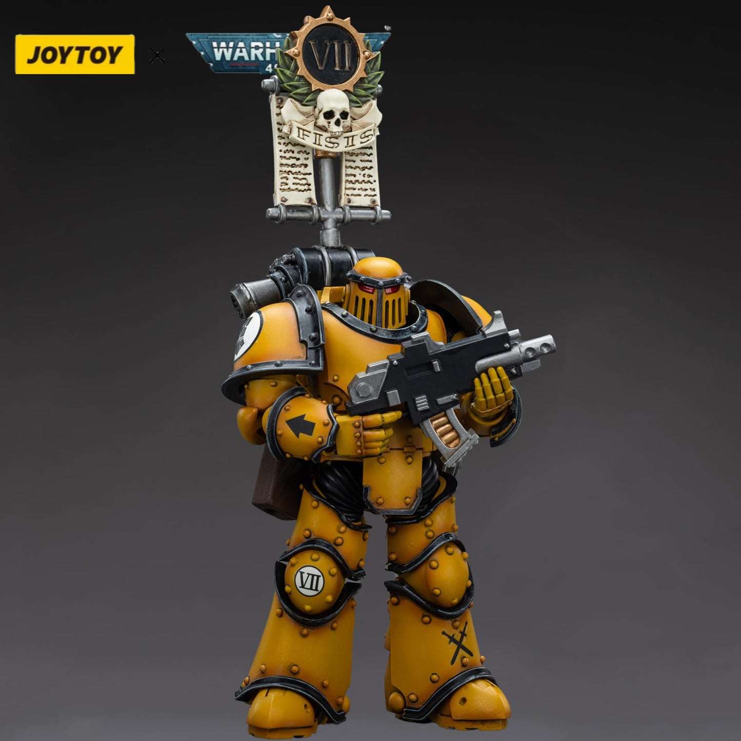 JOYTOY Warhammer 40,000 1/18 Action Figure Imperial Fists Legion MkIII Tactical Squad Legionary with Legion Vexilla Collection Model Christmas Birthday Gifts