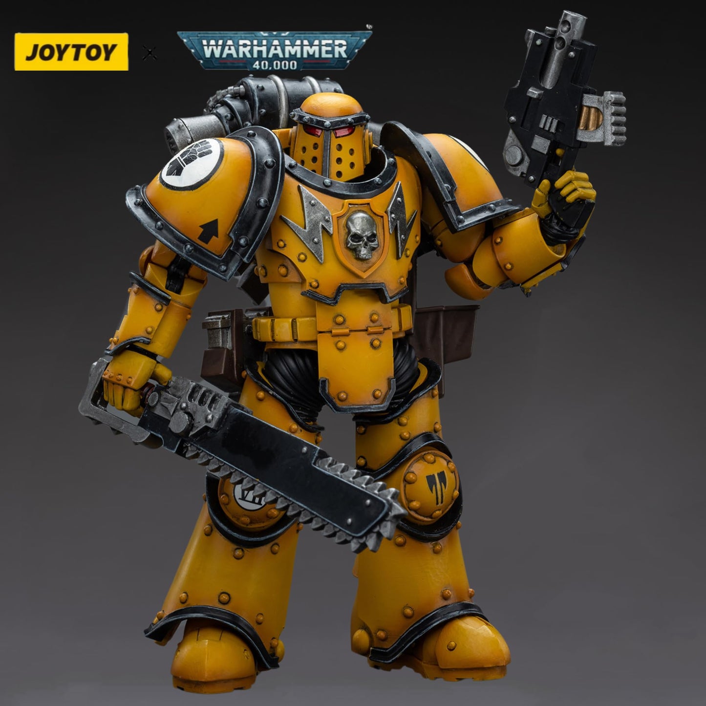 JOYTOY Warhammer 40,000 1/18 Action Figure Imperial Fists Legion MkIII Tactical Squad Sergeant with Power Sword Collection Model Christmas Birthday Gifts