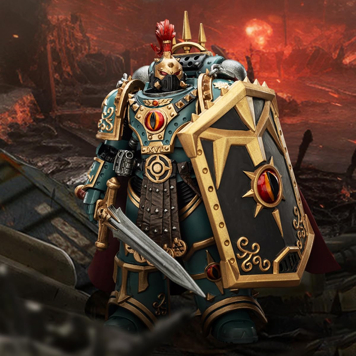 JOYTOY Warhammer 40,000 The Horus Heresy 1/18 Action Figure Sons of Horus 'Little’ Horus Aximand,Captain of The 5th Company Collection Model Christmas Birthday Gift Pre-Order