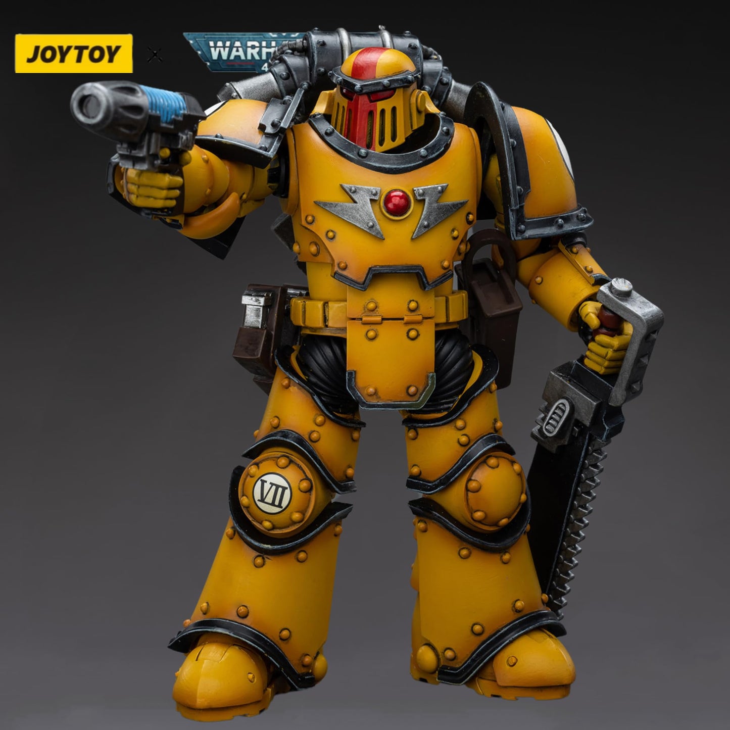 JOYTOY Warhammer 40,000 1/18 Action Figure Imperial Fists Legion MkIII Despoiler Squad Sergeant with Plasma Pistol Collection Model Christmas Birthday Gifts
