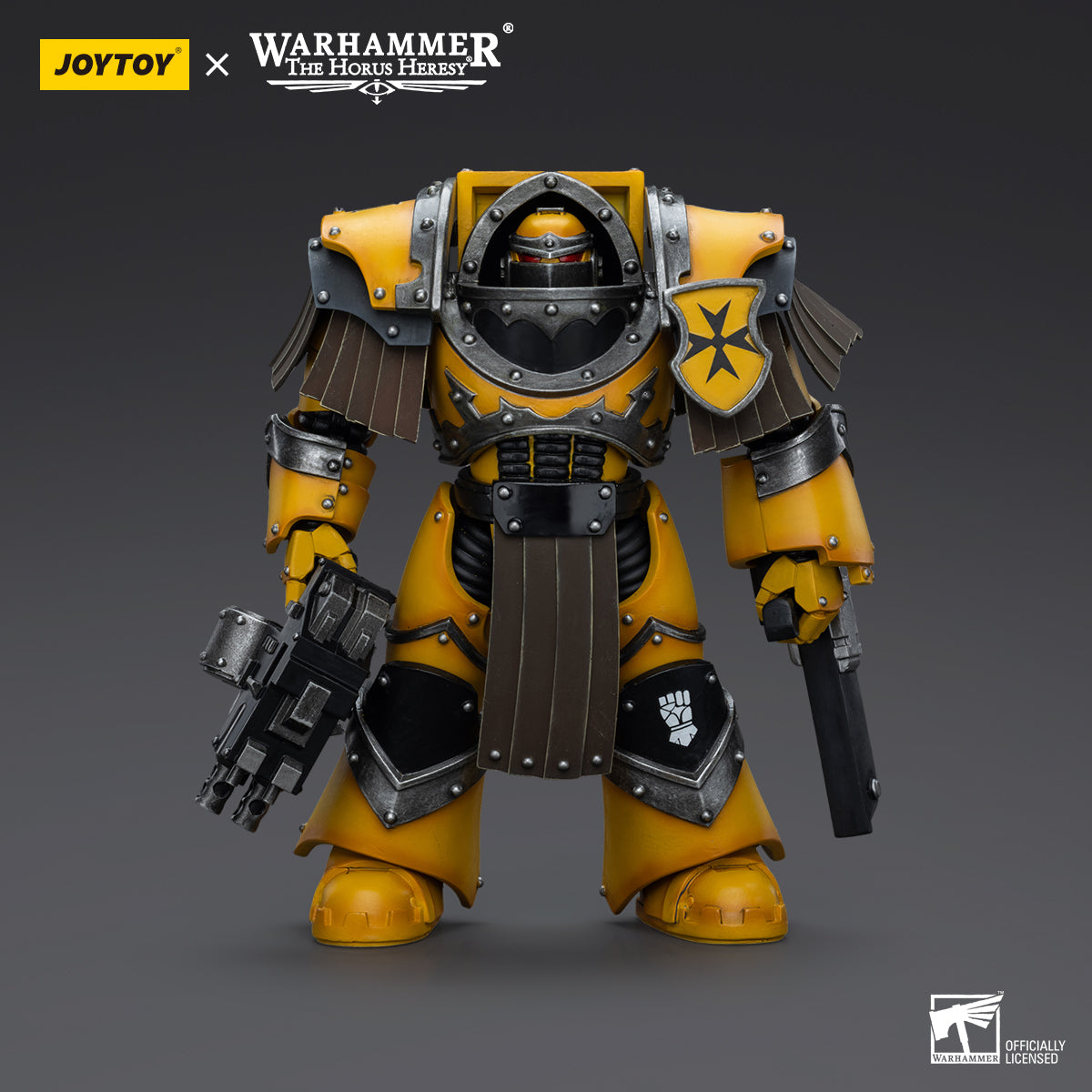JOYTOY Action Figure 1/18 Imperial Fists Legion Cataphractii Terminator Squad Legion Cataphractii with Chainfist Model Birthday Gifts