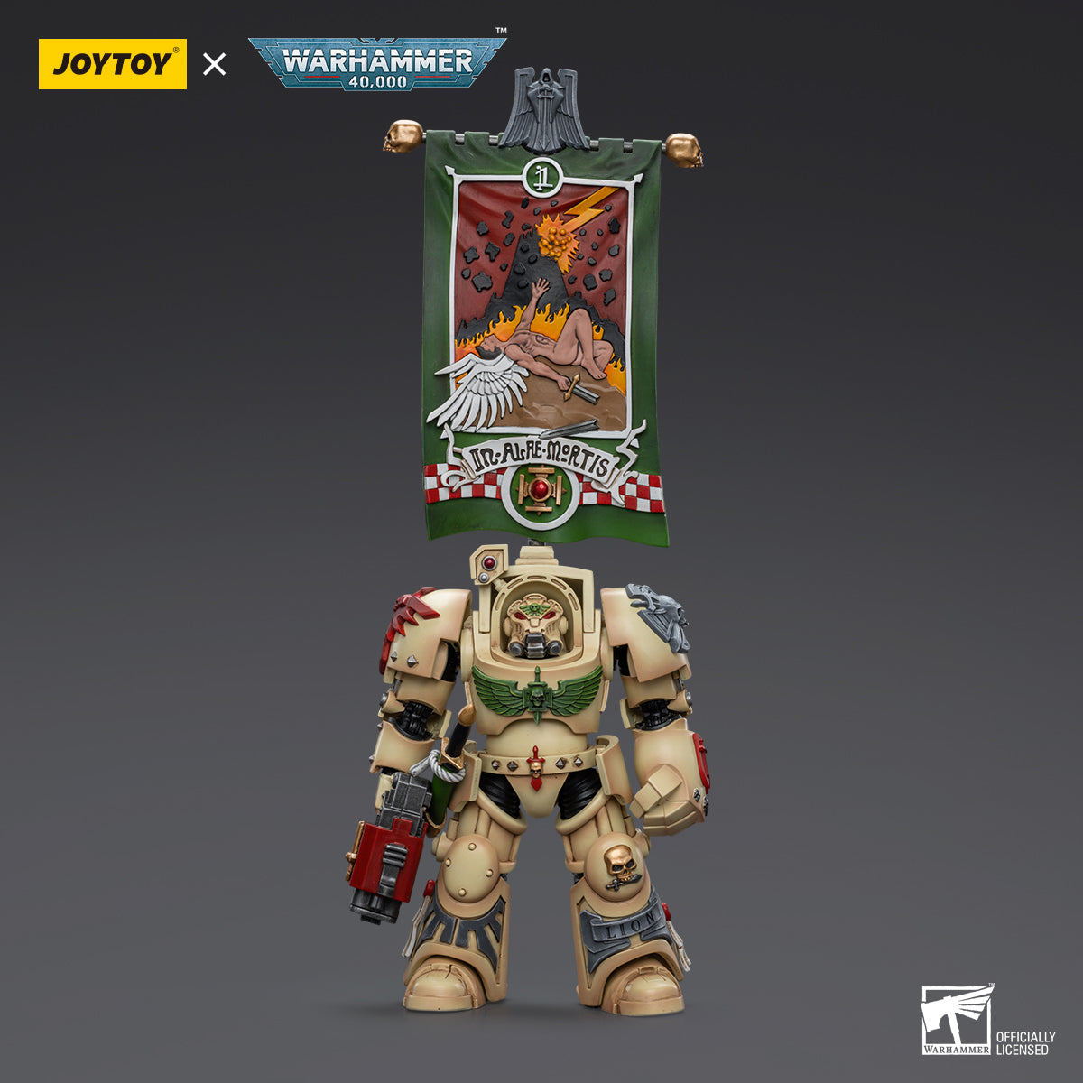 JOYTOY Action Figure 1/18 Dark Angels Deathwing Ancient with Company Banner Model Birthday Gifts
