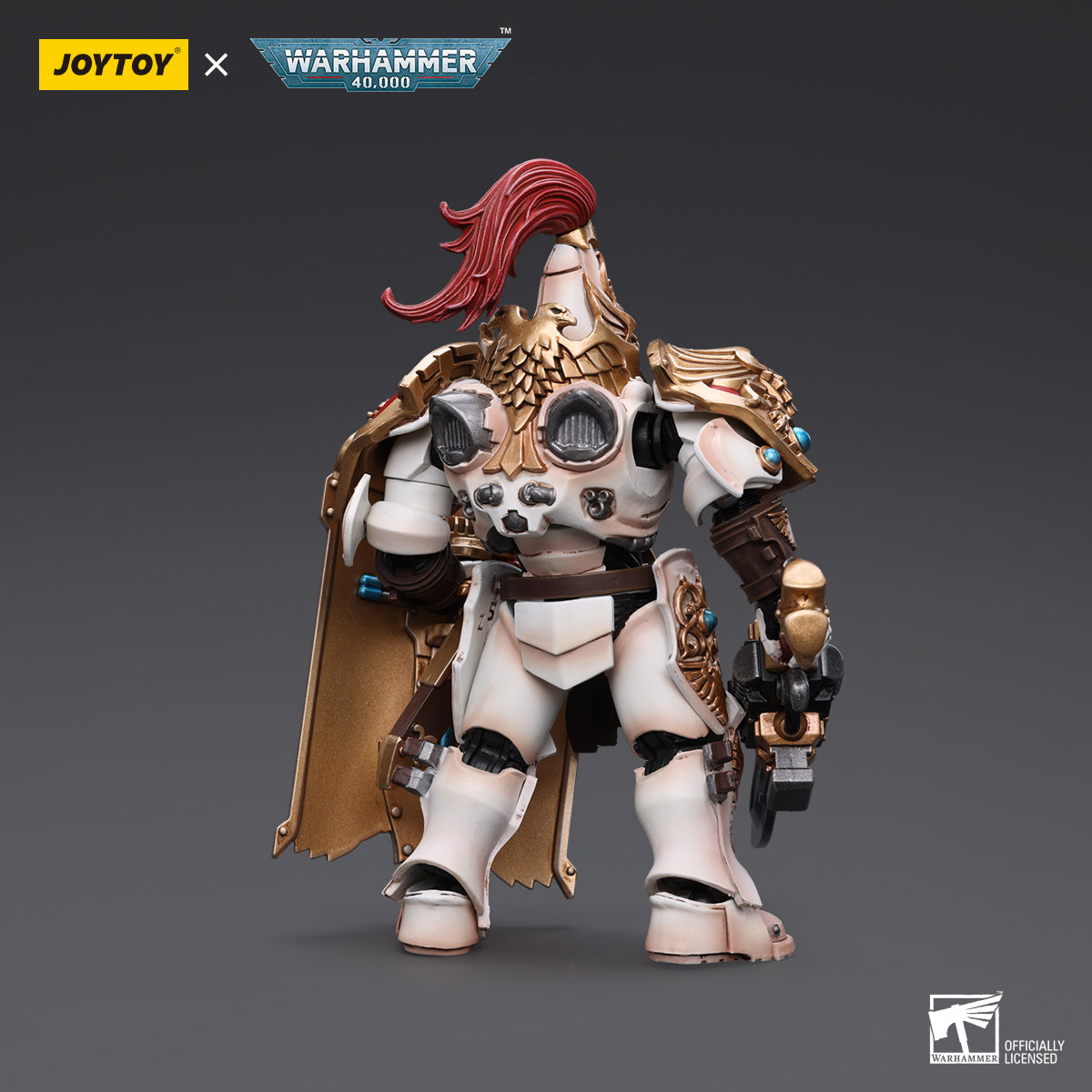 JOYTOY Action Figure 1/18 Adeptus Custodes Solar Watch Custodian Guard with Sentinel Blade and Praesidium Shield Model Birthday Gifts