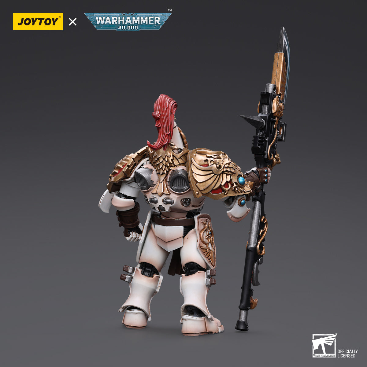 JOYTOY Action Figure 1/18 Adeptus Custodes Solar Watch Custodian Guard with Guardian Spear Model Birthday Gifts