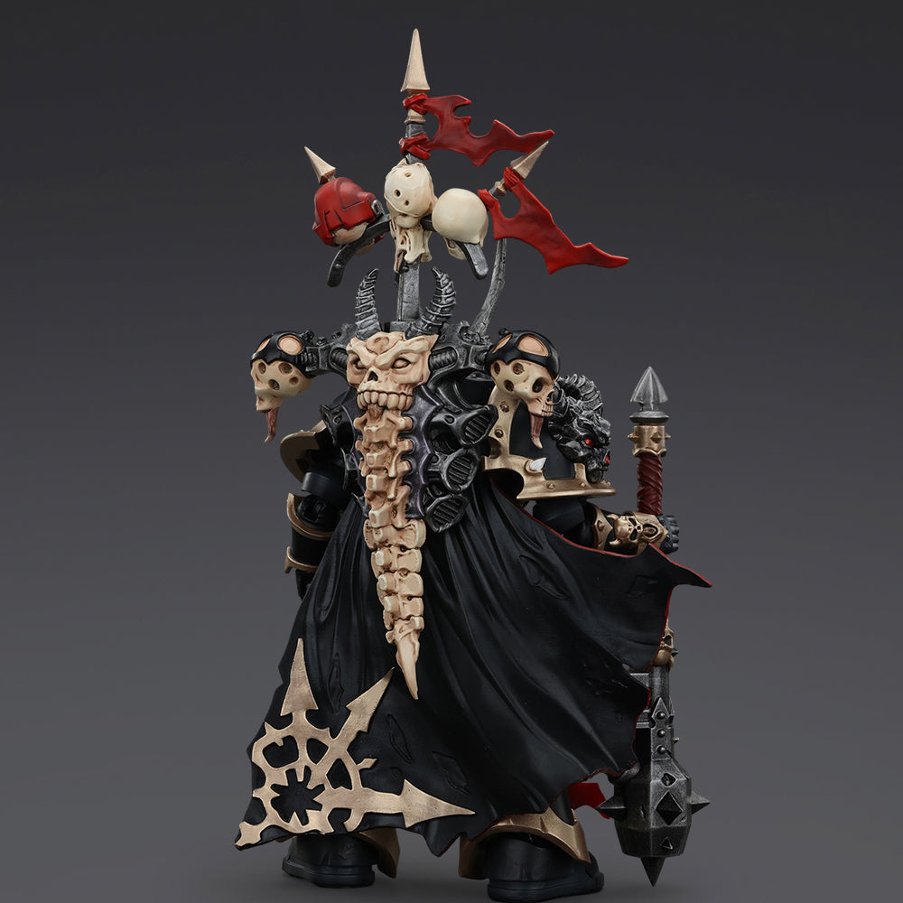 JOYTOY-Warhammer 40,000-1:18-Action Figure-Chaos Space Marines Black Legion Chosen Champion with Bolter and Power Maul-Collection Model Birthday Gifts