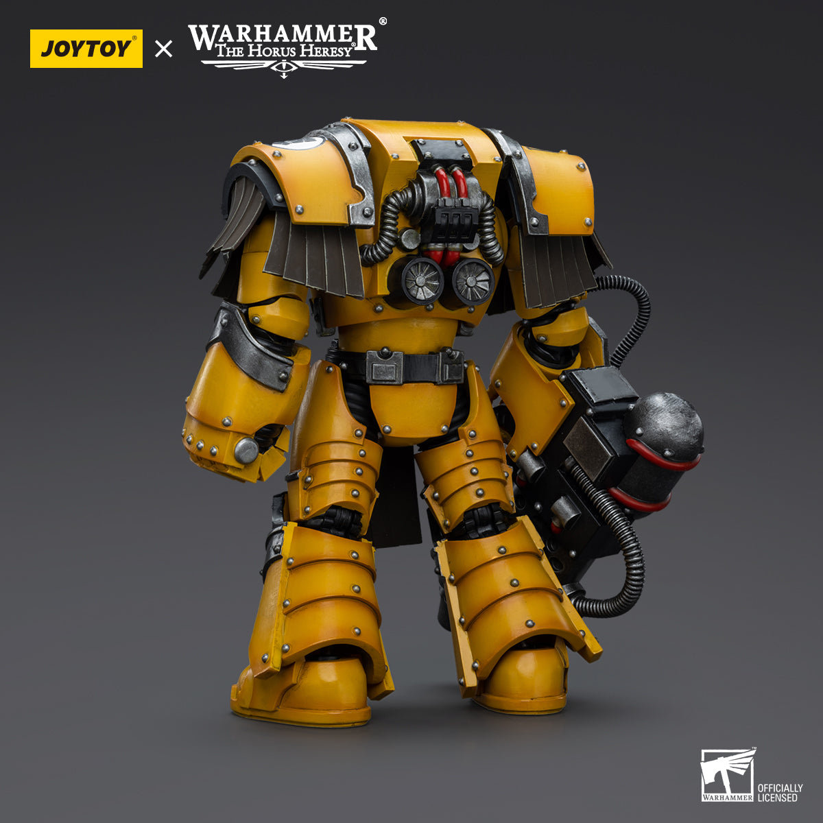 JOYTOY Action Figure 1/18 Imperial Fists Legion Cataphractii Terminator Squad Legion Cataphractii with Heavy Flamer Model Birthday Gifts
