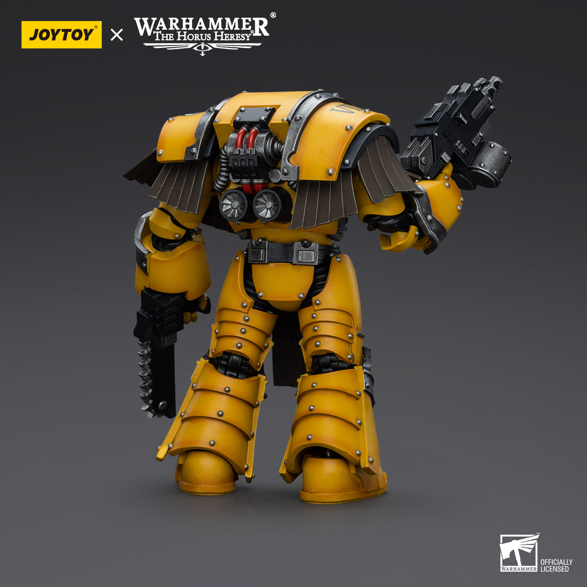 JOYTOY Action Figure 1/18 Imperial Fists Legion Cataphractii Terminator Squad Legion Cataphractii with Chainfist Model Birthday Gifts