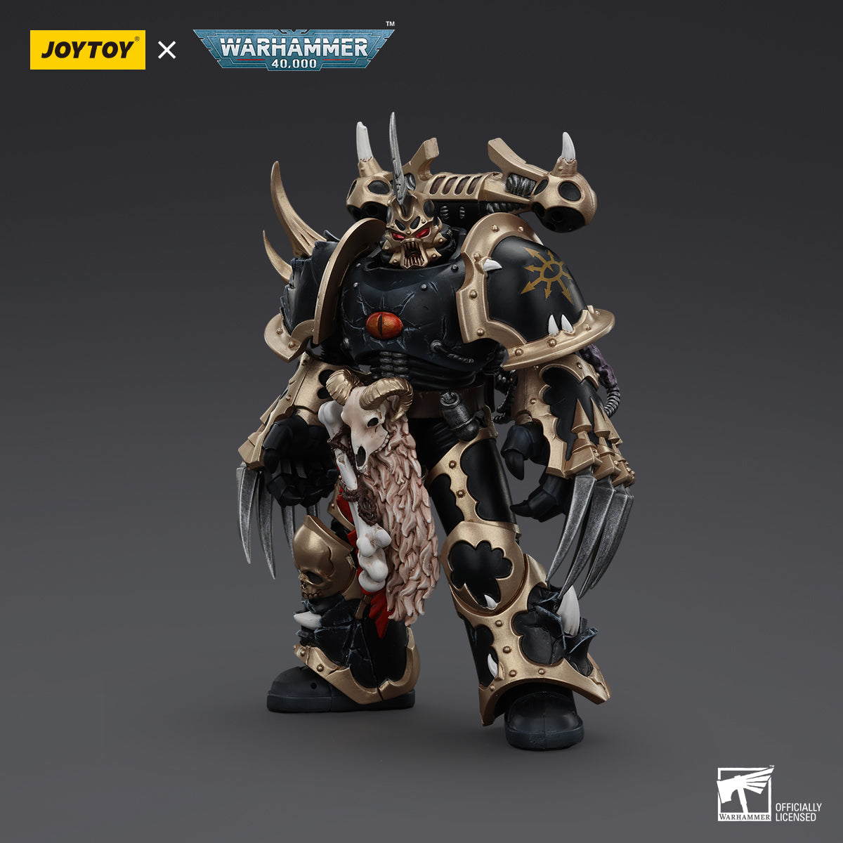 JOYTOY Action Figure 1/18 Warhammer 40k Black Legion Chosen with Lightning Claws Model Birthday Gifts