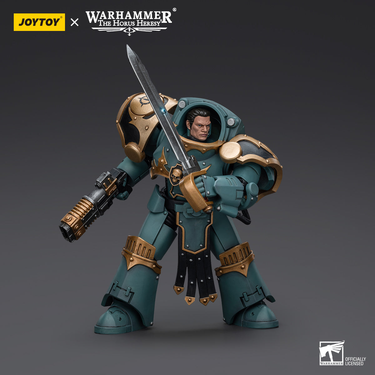 JOYTOY Action Figure 1/18 Sons Of Horus Tartaros Terminator Squad Sergeant With Volkite Charger And Power Sword Model Birthday Gifts