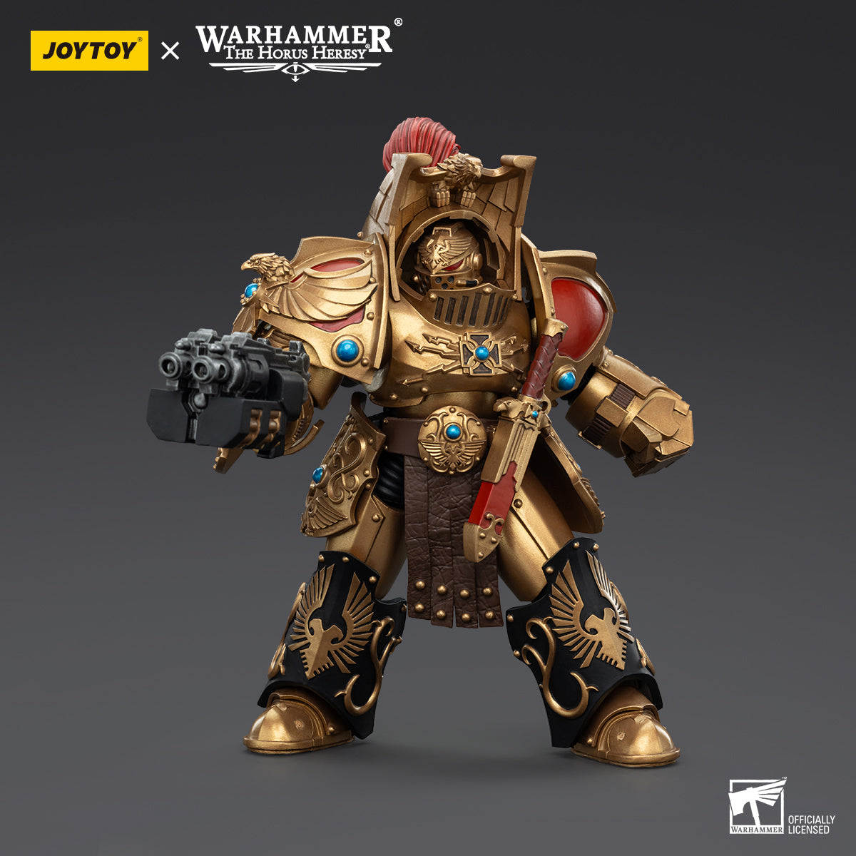 JOYTOY Action Figure Strife Mecha Action Figure Legio Custodes Aquilon Terminator Squad Aquilon with Lastrum Storm Bolter