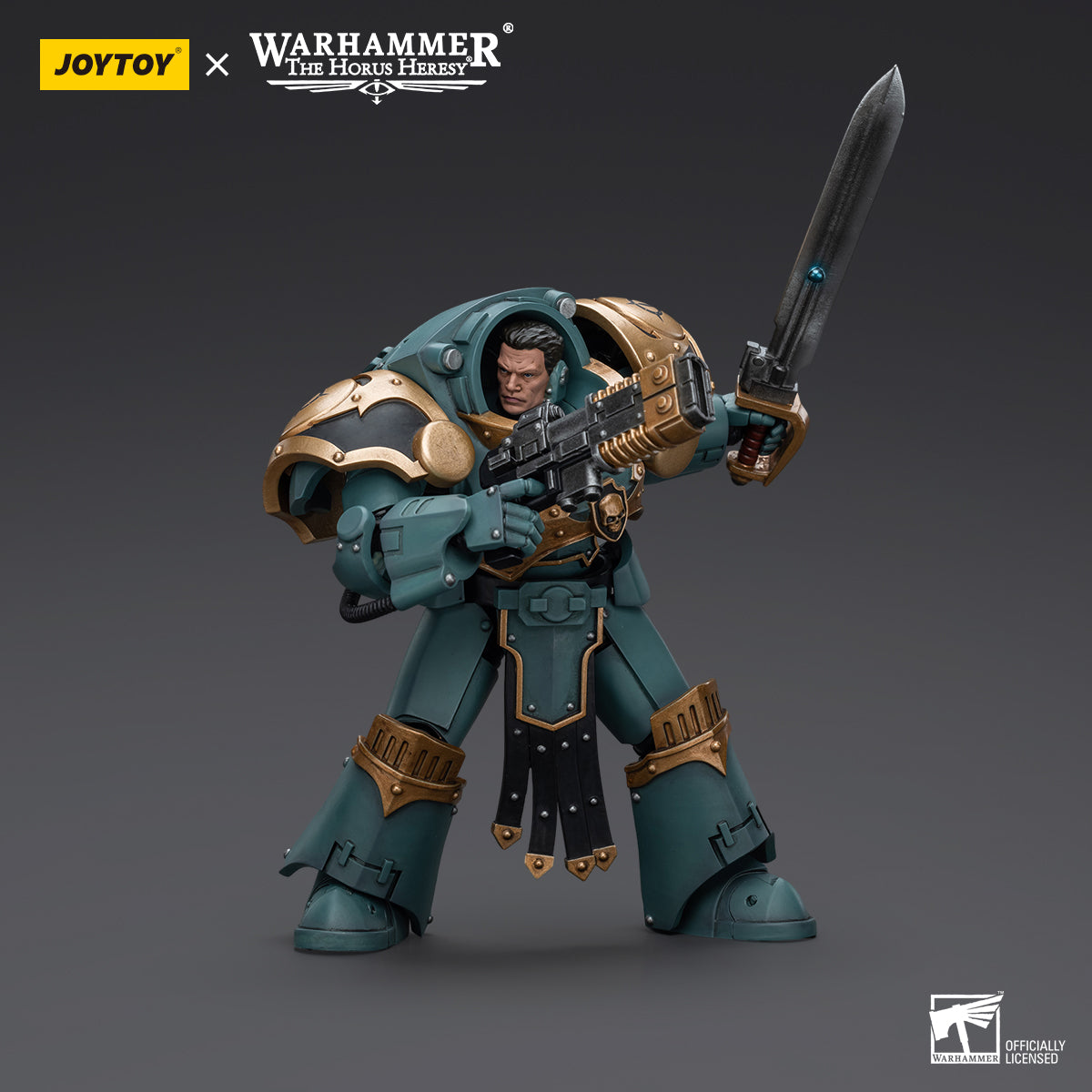 JOYTOY Action Figure 1/18 Sons Of Horus Tartaros Terminator Squad Sergeant With Volkite Charger And Power Sword Model Birthday Gifts