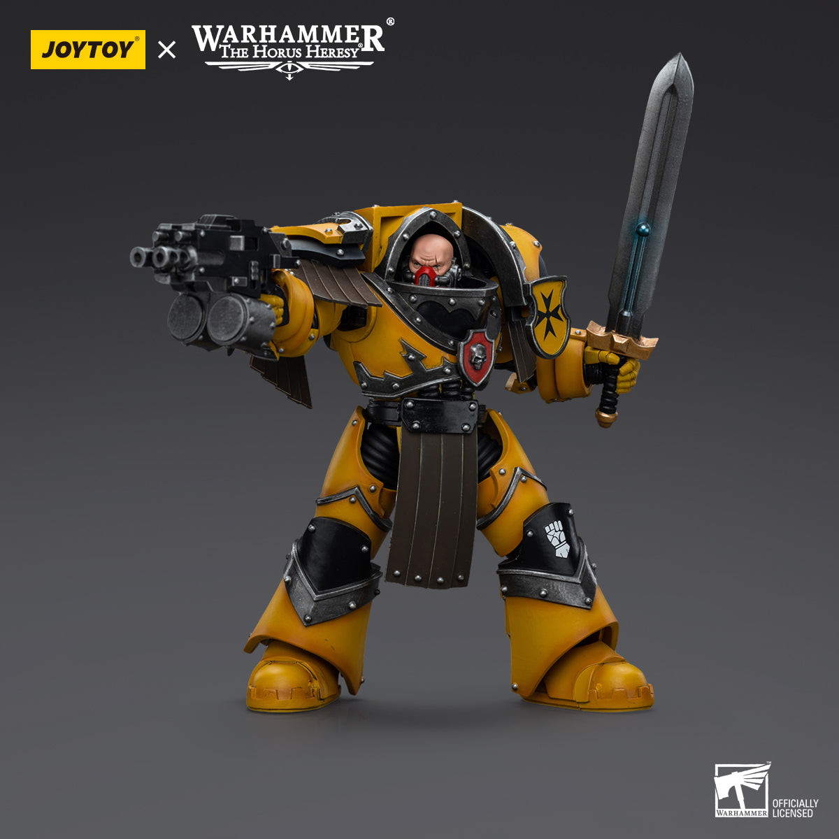 JOYTOY Action Figure 1/18 Imperial Fists Legion Cataphractii Terminator Squad Legion Cataphractii Sergeant with Power Sword Model Birthday Gifts