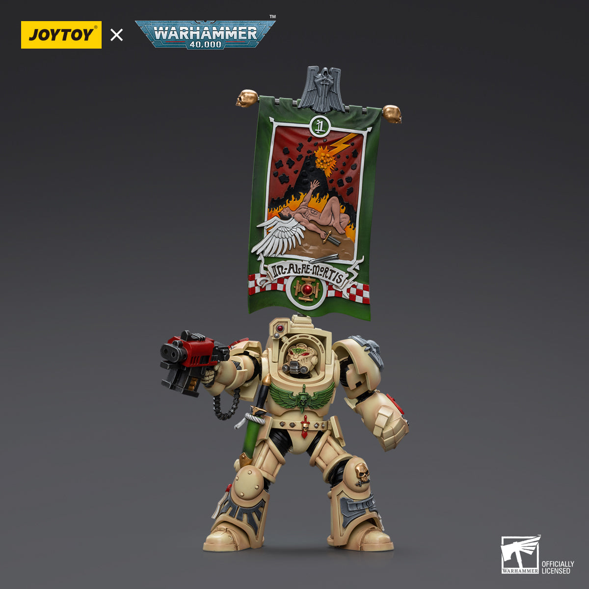 JOYTOY Action Figure 1/18 Dark Angels Deathwing Ancient with Company Banner Model Birthday Gifts