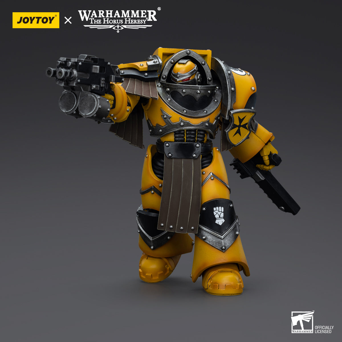 JOYTOY Action Figure 1/18 Imperial Fists Legion Cataphractii Terminator Squad Legion Cataphractii with Chainfist Model Birthday Gifts