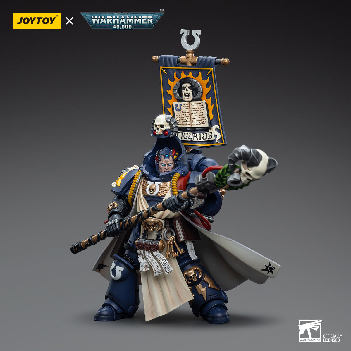 JOYTOY Action Figure 1/18 Ultramarines Chief Librarian Tigurius Model Birthday Gifts