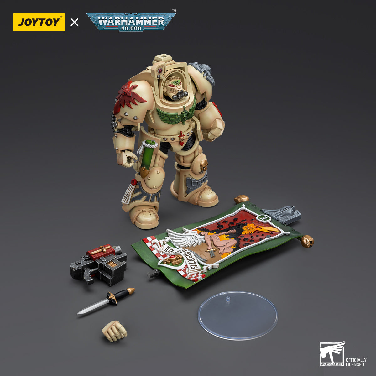 JOYTOY Action Figure 1/18 Dark Angels Deathwing Ancient with Company Banner Model Birthday Gifts