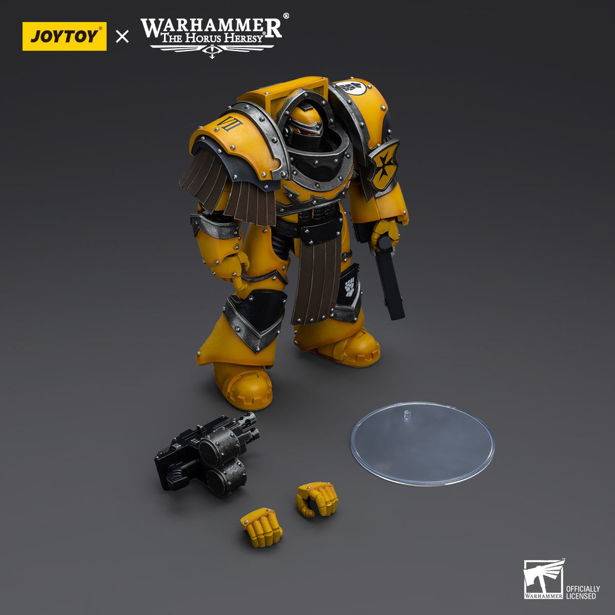 JOYTOY Action Figure 1/18 Imperial Fists Legion Cataphractii Terminator Squad Legion Cataphractii with Chainfist Model Birthday Gifts