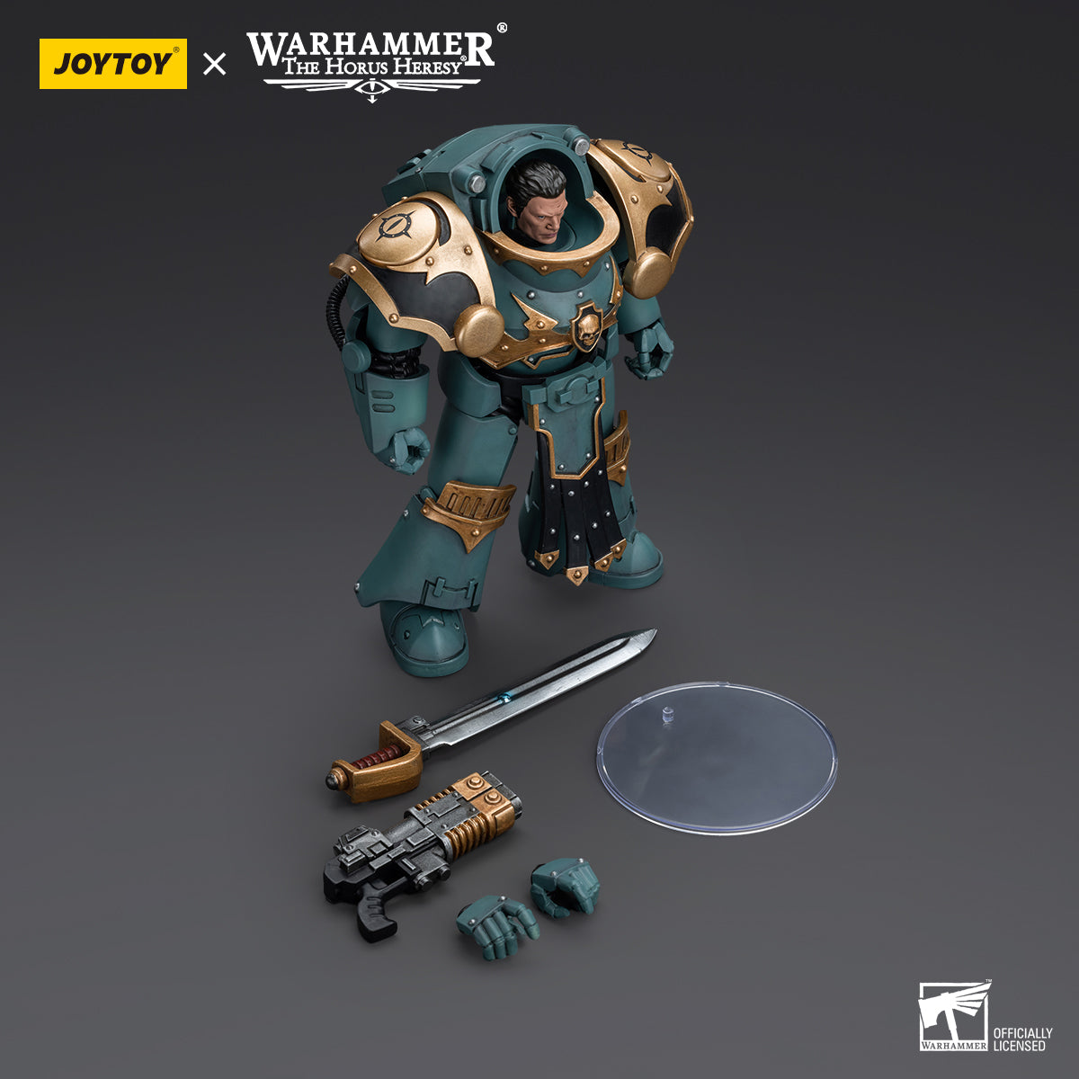 JOYTOY Action Figure 1/18 Sons Of Horus Tartaros Terminator Squad Sergeant With Volkite Charger And Power Sword Model Birthday Gifts