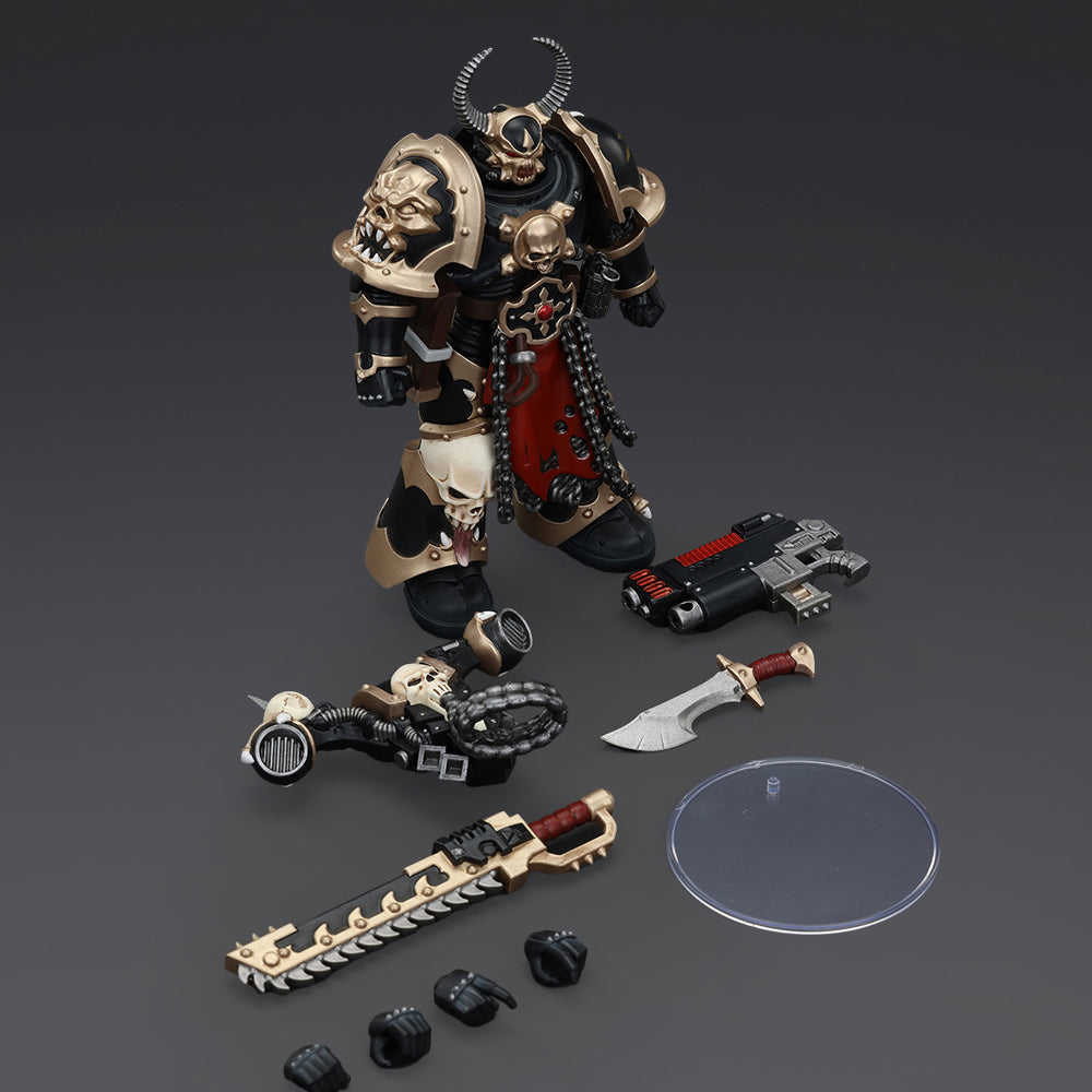 JOYTOY-Warhammer The Horus Heresy-1:18-Action Figure-Chaos Space Marines Black Legion Chosen with Combi-melta and chainsword-Collection Model Birthday Gifts
