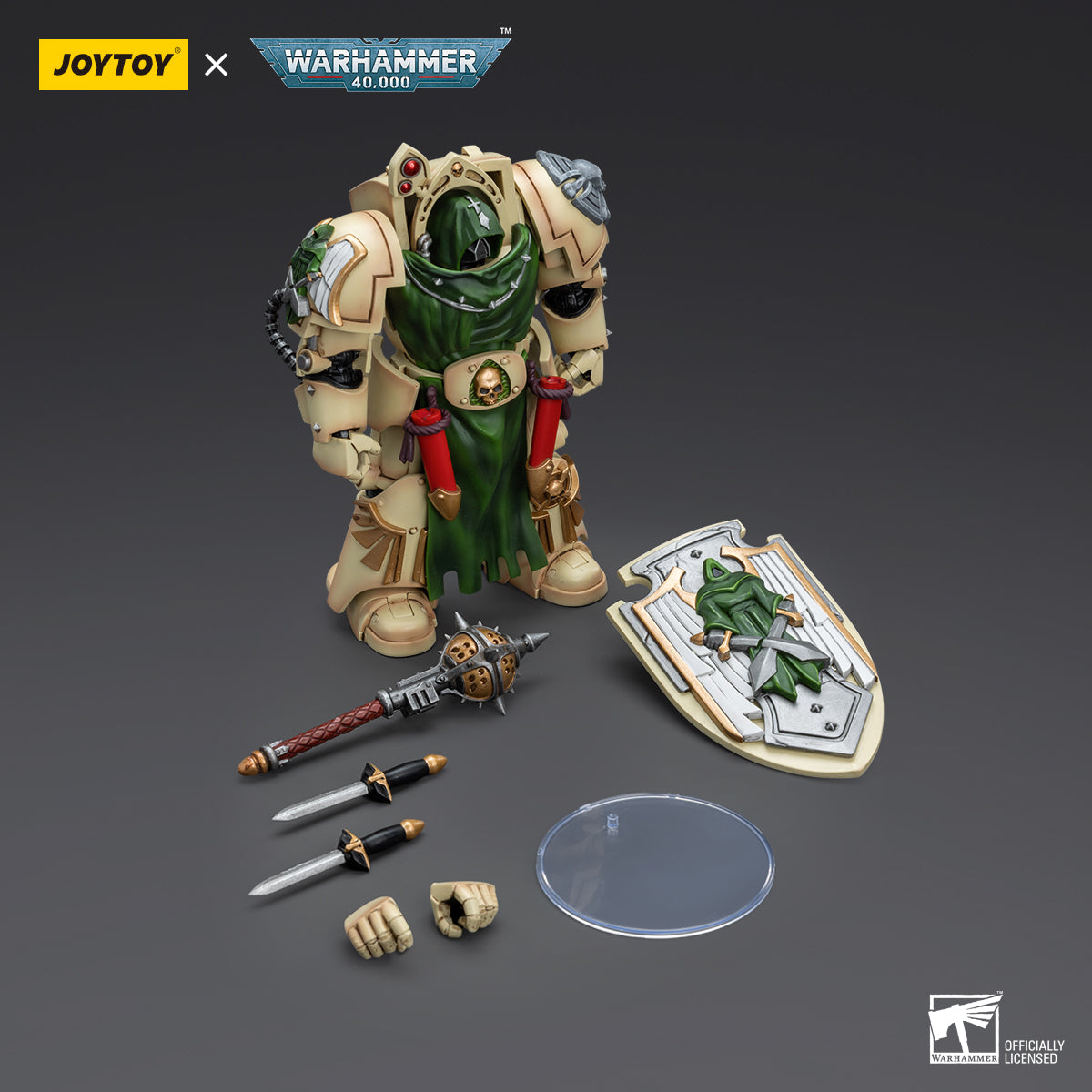 JOYTOY Action Figure 1/18 Dark Angels Deathwing Knight with Mace of Absolution 2 Model Birthday Gifts
