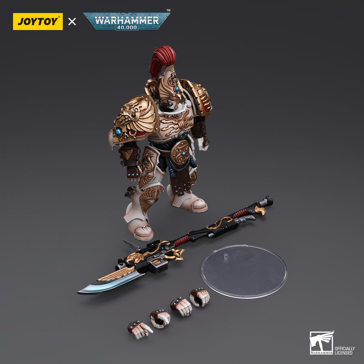 JOYTOY Action Figure 1/18 Adeptus Custodes Solar Watch Custodian Guard with Guardian Spear Model Birthday Gifts