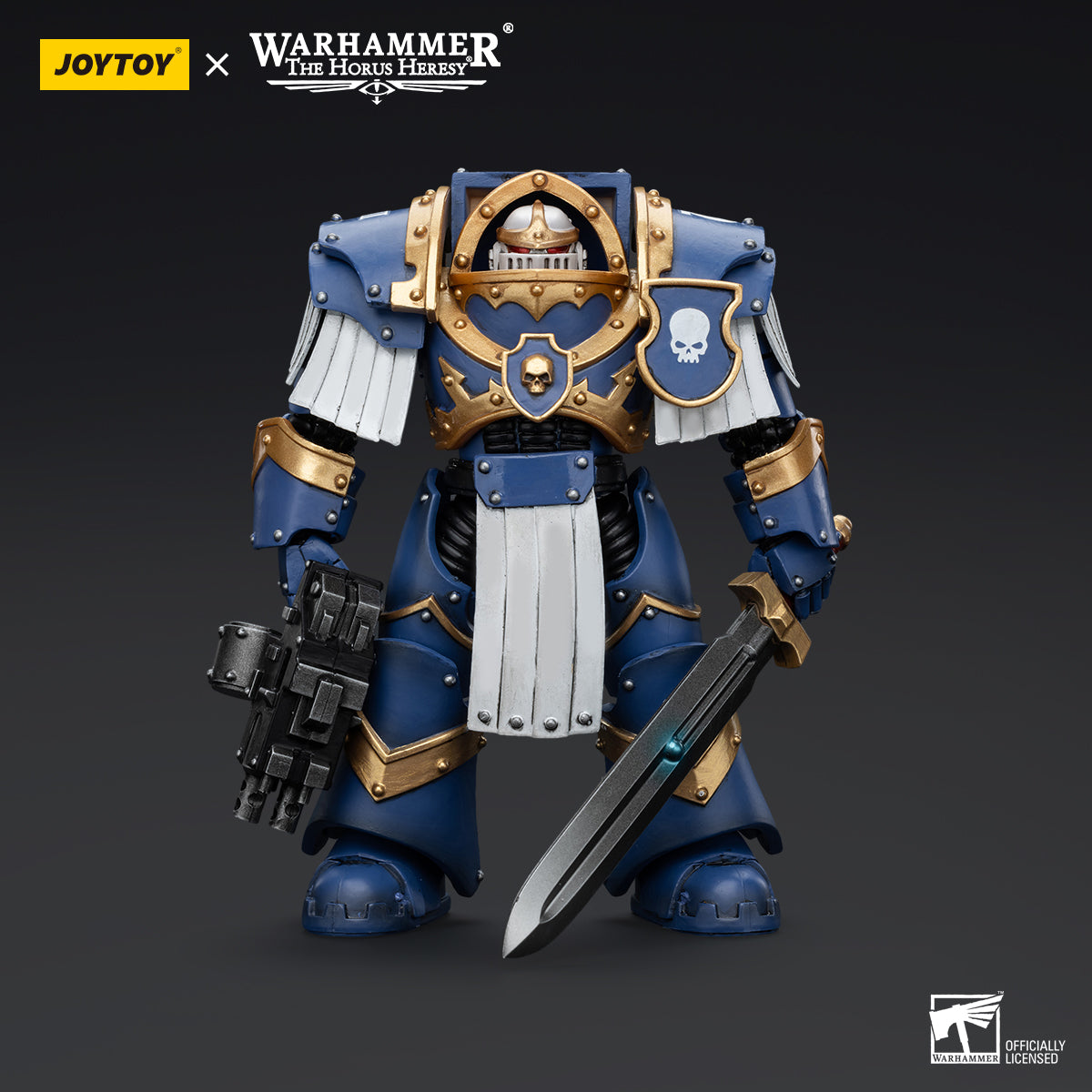 JOYTOY Action Figure 1/18 Ultramarines Cataphractii Terminator Squad Sergeant with Power Sword Model Birthday Gifts