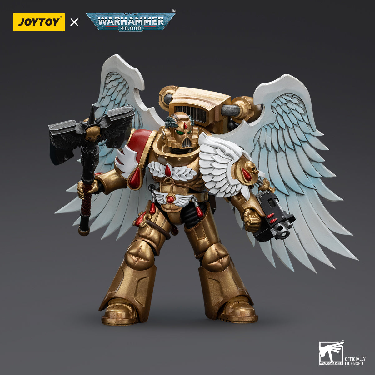 JOYTOY Action Figure 1/18 Blood Angels Sanguinary Guard with Encarmine Ax Model Birthday Gifts