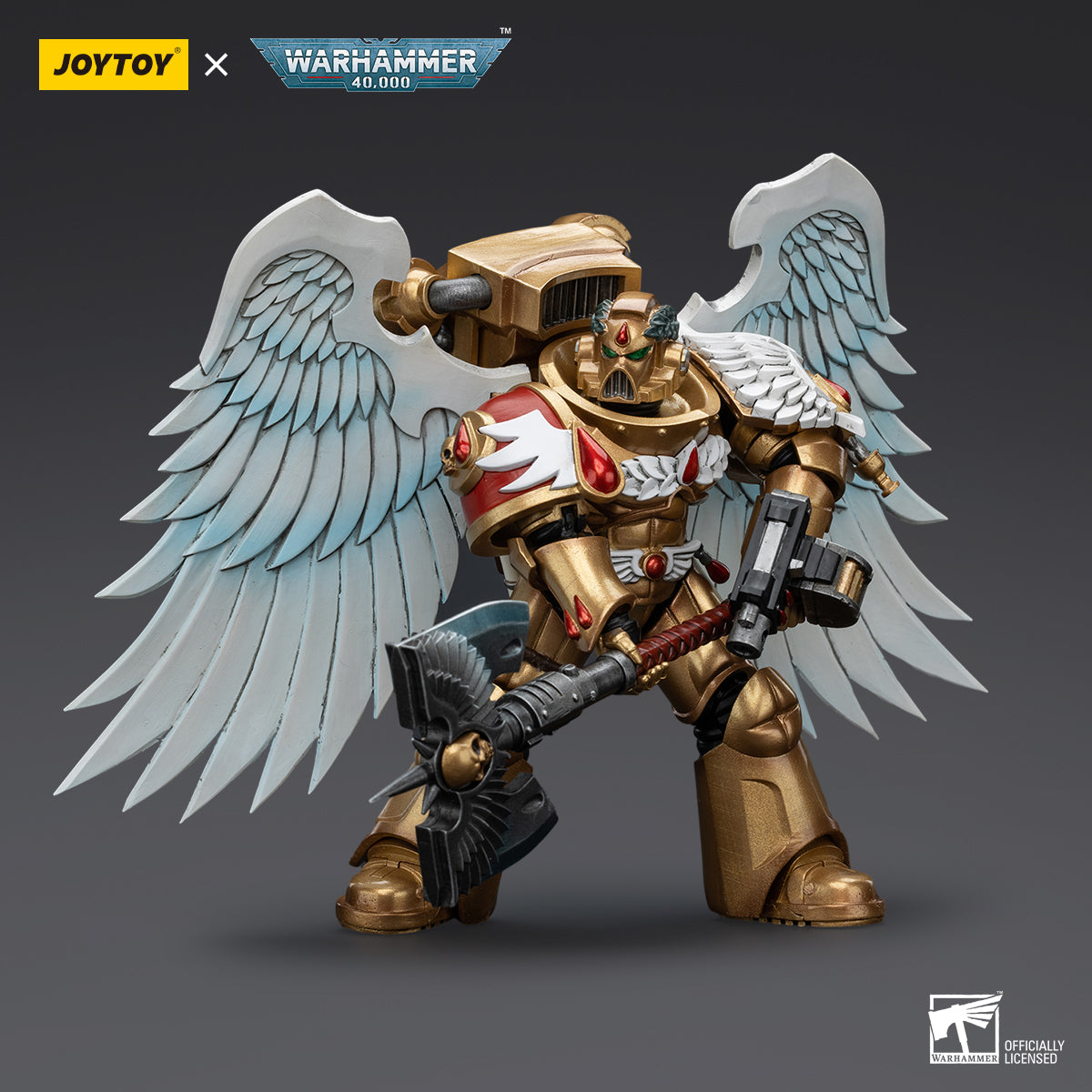 JOYTOY Action Figure 1/18 Blood Angels Sanguinary Guard with Encarmine Ax Model Birthday Gifts
