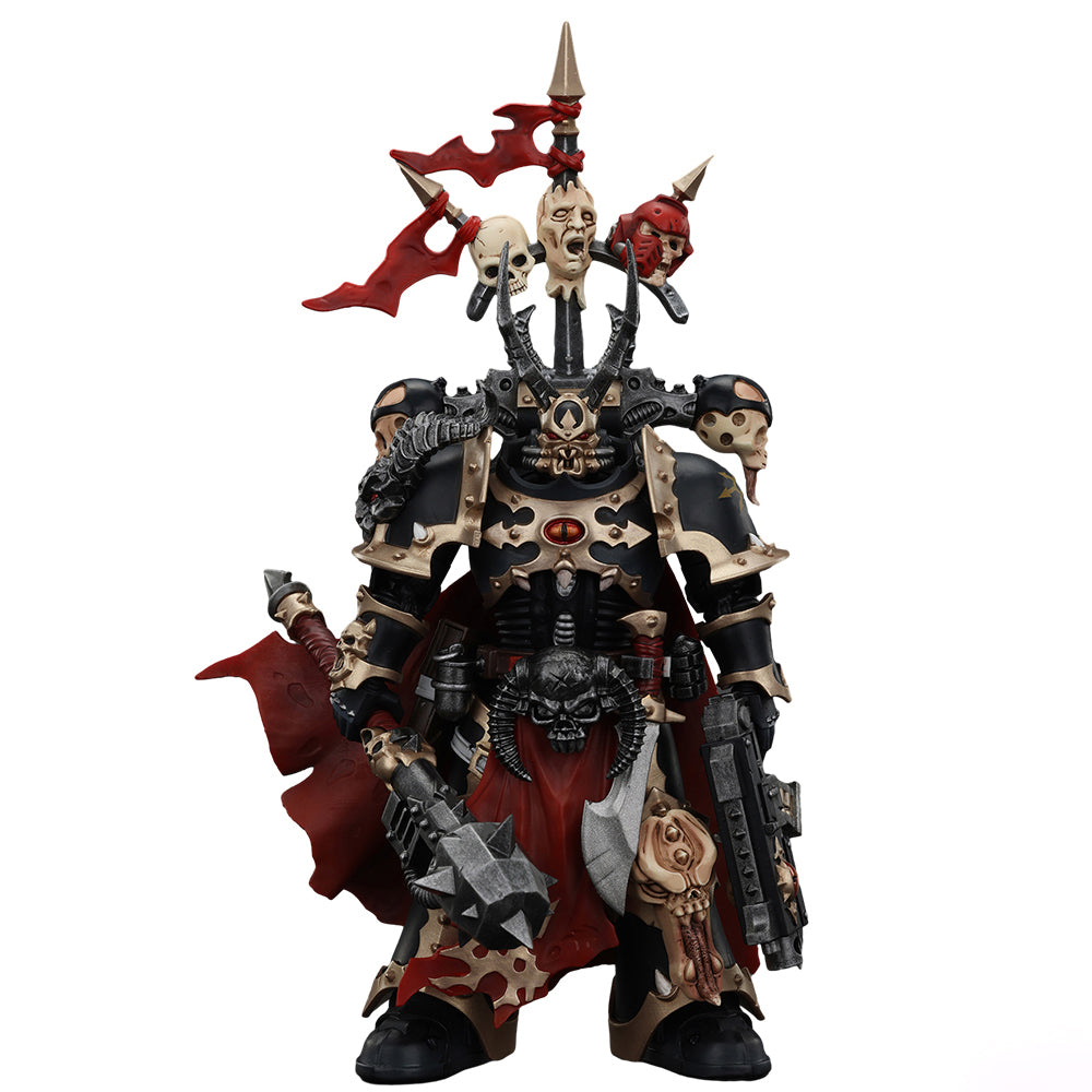 JOYTOY-Warhammer 40,000-1:18-Action Figure-Chaos Space Marines Black Legion Chosen Champion with Bolter and Power Maul-Collection Model Birthday Gifts