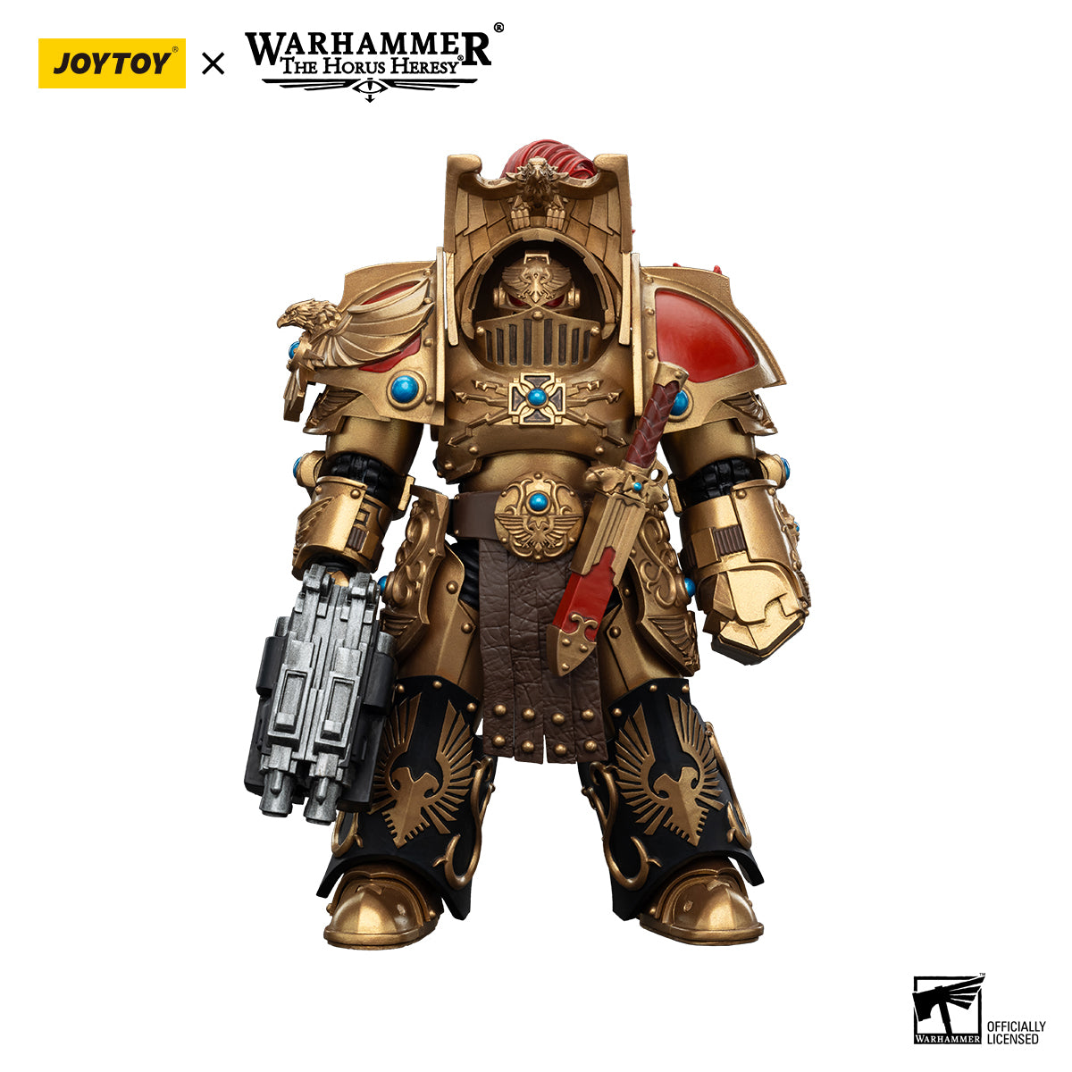 JOYTOY Action Figure Strife Mecha Action Figure Legio Custodes Aquilon Terminator Squad Aquilon with Lastrum Storm Bolter