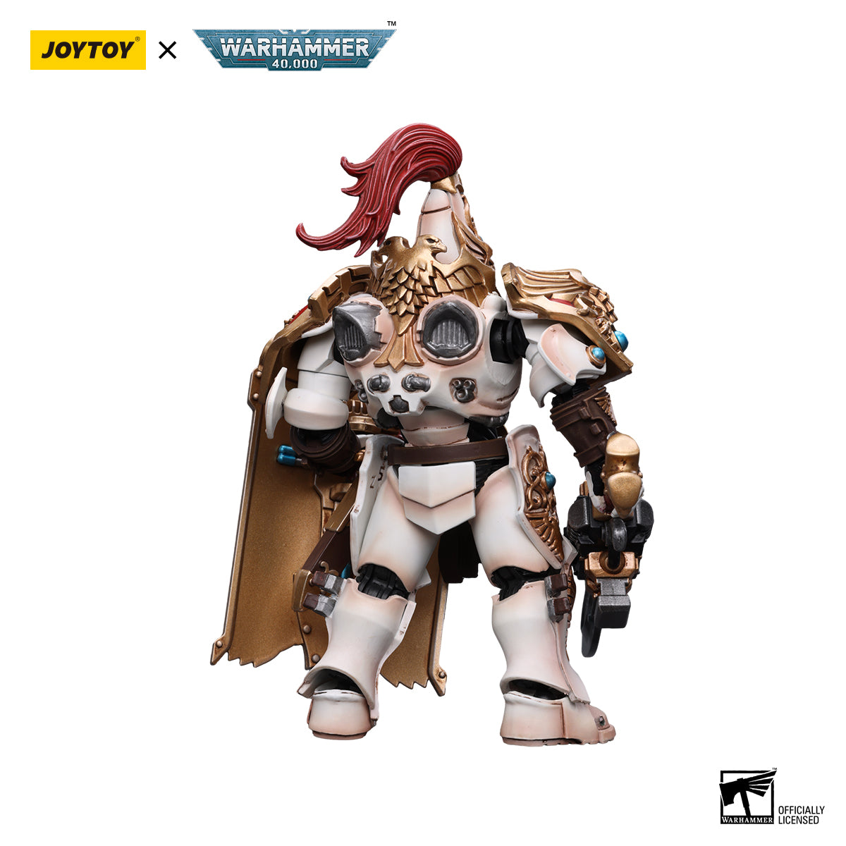 JOYTOY Action Figure 1/18 Adeptus Custodes Solar Watch Custodian Guard with Sentinel Blade and Praesidium Shield Model Birthday Gifts