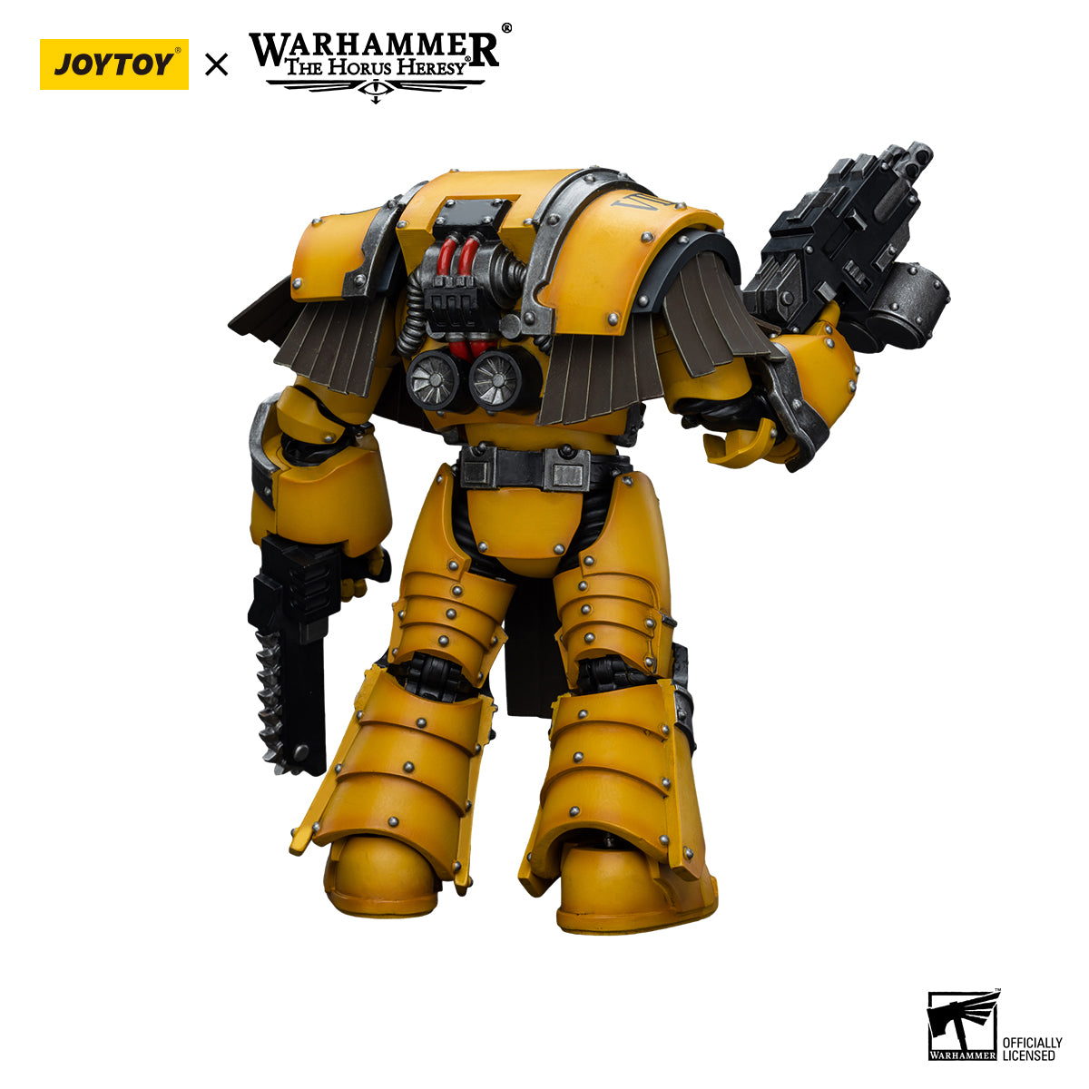 JOYTOY Action Figure 1/18 Imperial Fists Legion Cataphractii Terminator Squad Legion Cataphractii with Chainfist Model Birthday Gifts