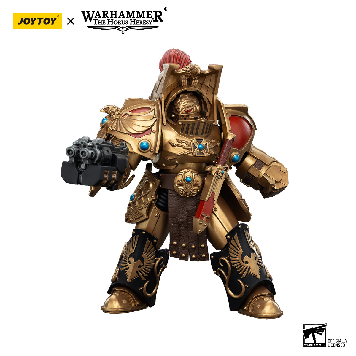 JOYTOY Action Figure Strife Mecha Action Figure Legio Custodes Aquilon Terminator Squad Aquilon with Lastrum Storm Bolter
