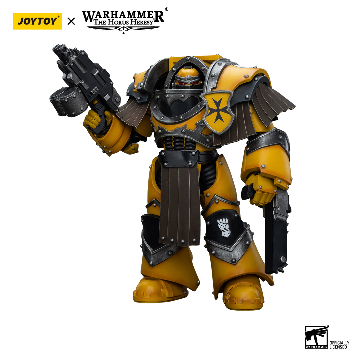 JOYTOY Action Figure 1/18 Imperial Fists Legion Cataphractii Terminator Squad Legion Cataphractii with Chainfist Model Birthday Gifts