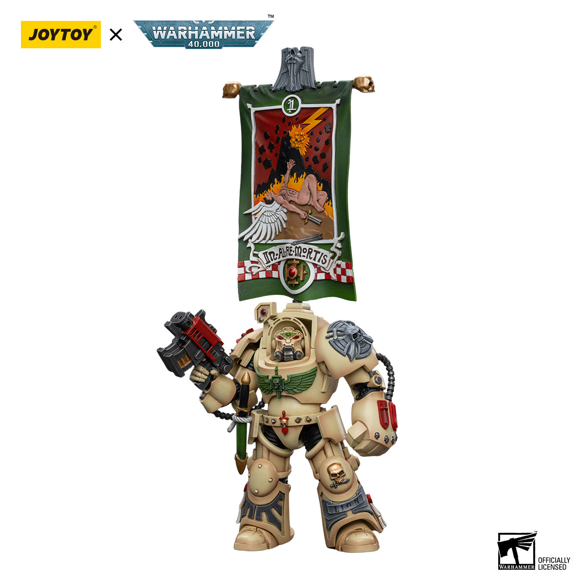 JOYTOY Action Figure 1/18 Dark Angels Deathwing Ancient with Company Banner Model Birthday Gifts