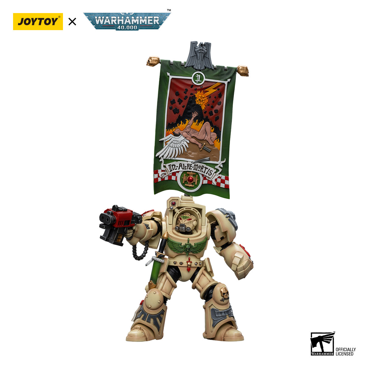 JOYTOY Action Figure 1/18 Dark Angels Deathwing Ancient with Company Banner Model Birthday Gifts