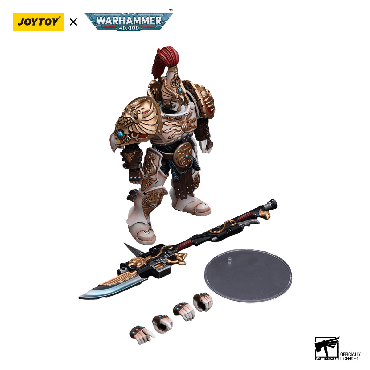 JOYTOY Action Figure 1/18 Adeptus Custodes Solar Watch Custodian Guard with Guardian Spear Model Birthday Gifts